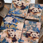 Panda Fabric Journal – Bullet Journal & Note-taking Notebook, Hobonichi Cover, Gift for Her