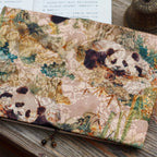 Panda Fabric Journal – Bullet Journal & Note-taking Notebook, Hobonichi Cover, Gift for Her