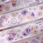 Pastel Floral Die-Cut Washi & PET Tape Pink & Lavender