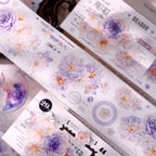 Pastel Floral Die-Cut Washi & PET Tape Pink & Lavender