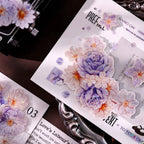 Pastel Floral Die-Cut Washi & PET Tape Pink & Lavender