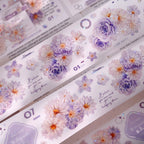 Pastel Floral Die-Cut Washi & PET Tape Pink & Lavender