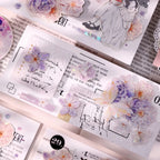 Pastel Floral Die-Cut Washi & PET Tape Pink & Lavender