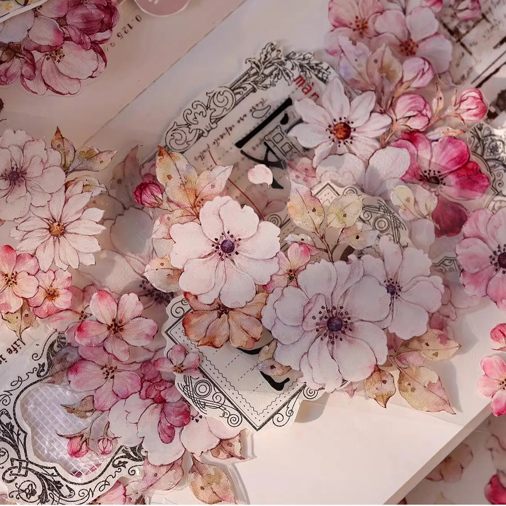 Peach Blossom Washi & PET Tape - Light Vintage