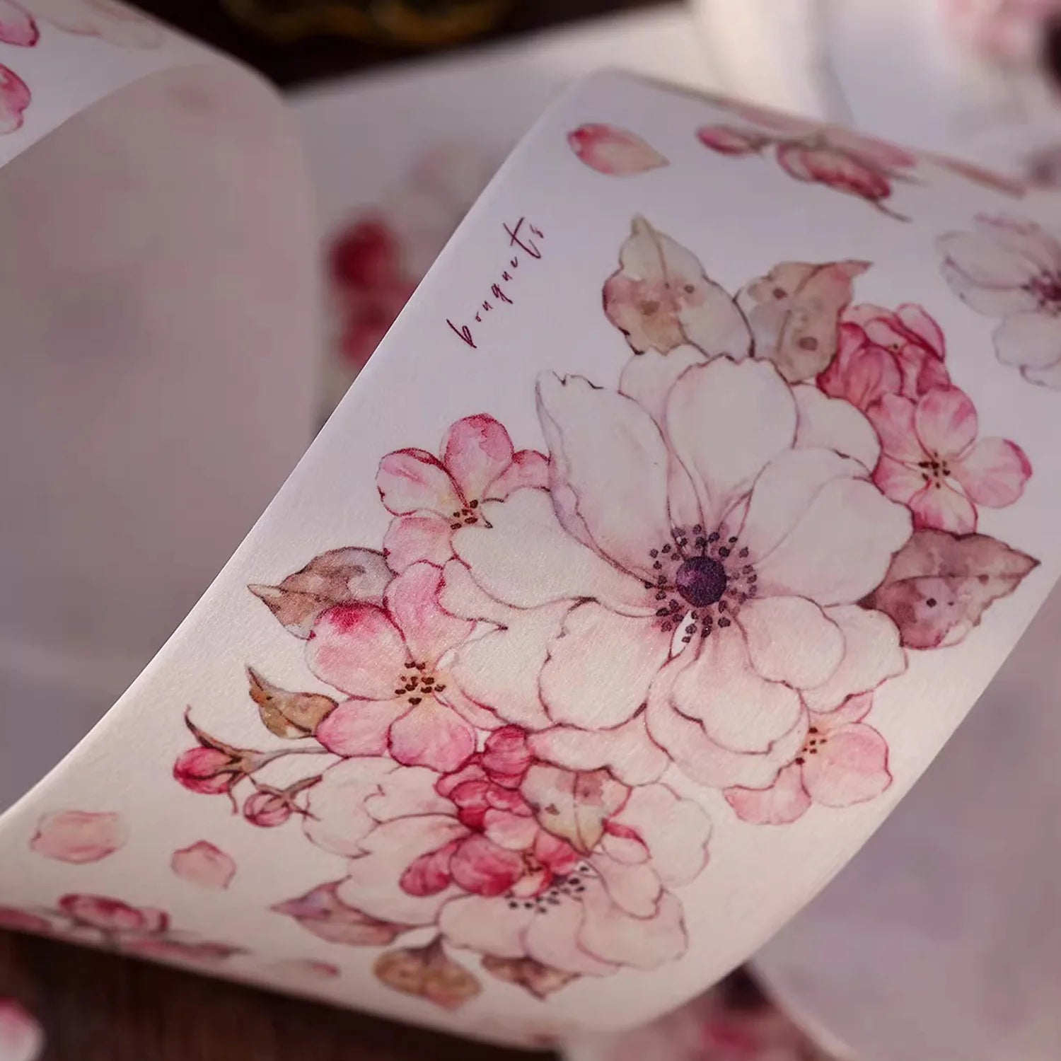 Peach Blossom Washi & PET Tape - Light Vintage