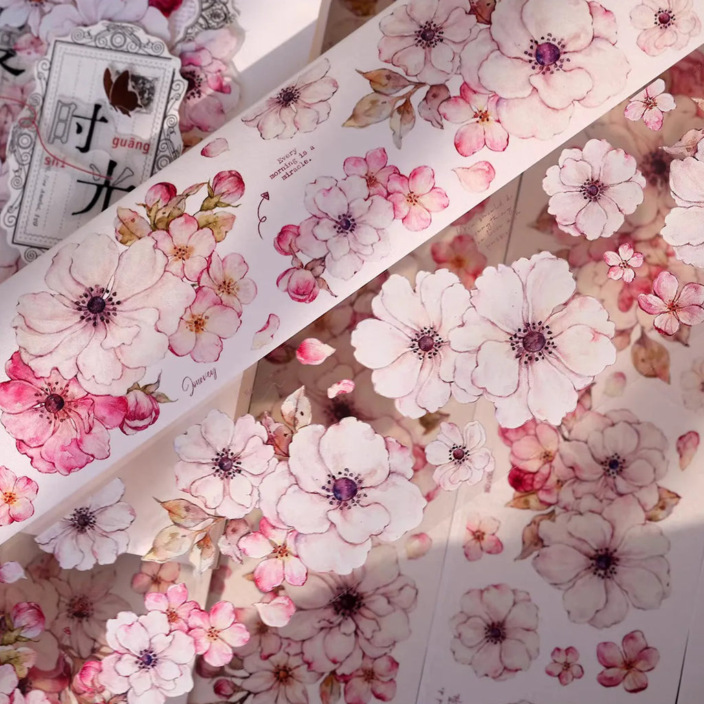 Peach Blossom Washi & PET Tape - Light Vintage