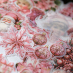 Vintage Pink Christmas Vellum Stickers | 36 Die-Cut Designs