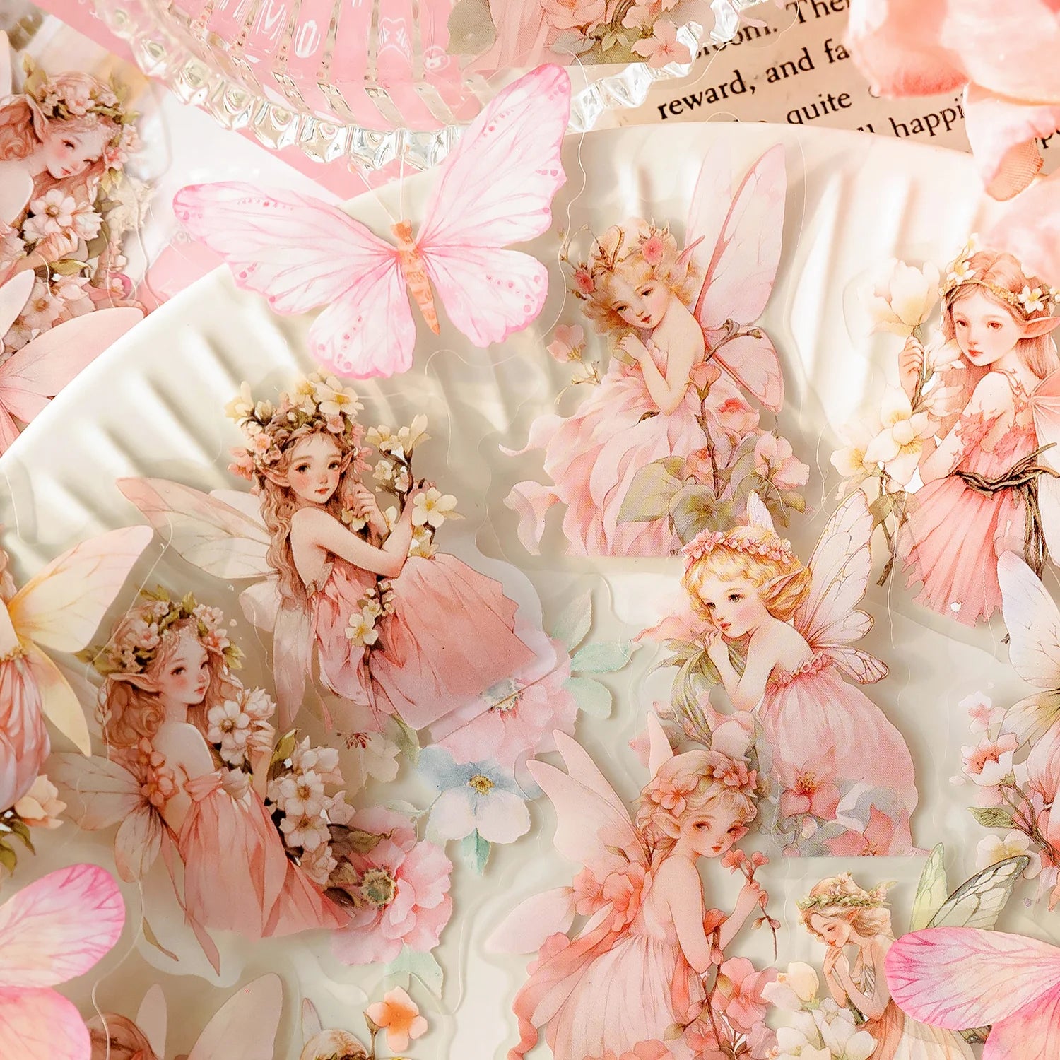 Pink Fairy Stickers | Flower Fairy PET Stickers