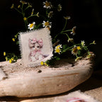 Pink Blumen Katzenmädchen Rub-On Transfer Sticker