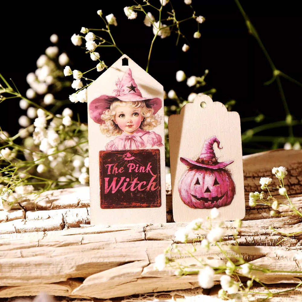 Autocollants à frotter Sorcière Rose | Scrapbooking Magique