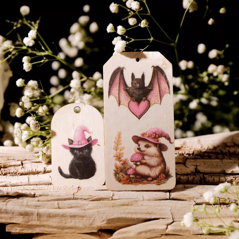 Autocollants à frotter Sorcière Rose | Scrapbooking Magique