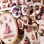 Pinke Hexen-Aufkleber zum Aufreiben | Magisches Scrapbooking