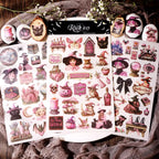 Pinke Hexen-Aufkleber zum Aufreiben | Magisches Scrapbooking