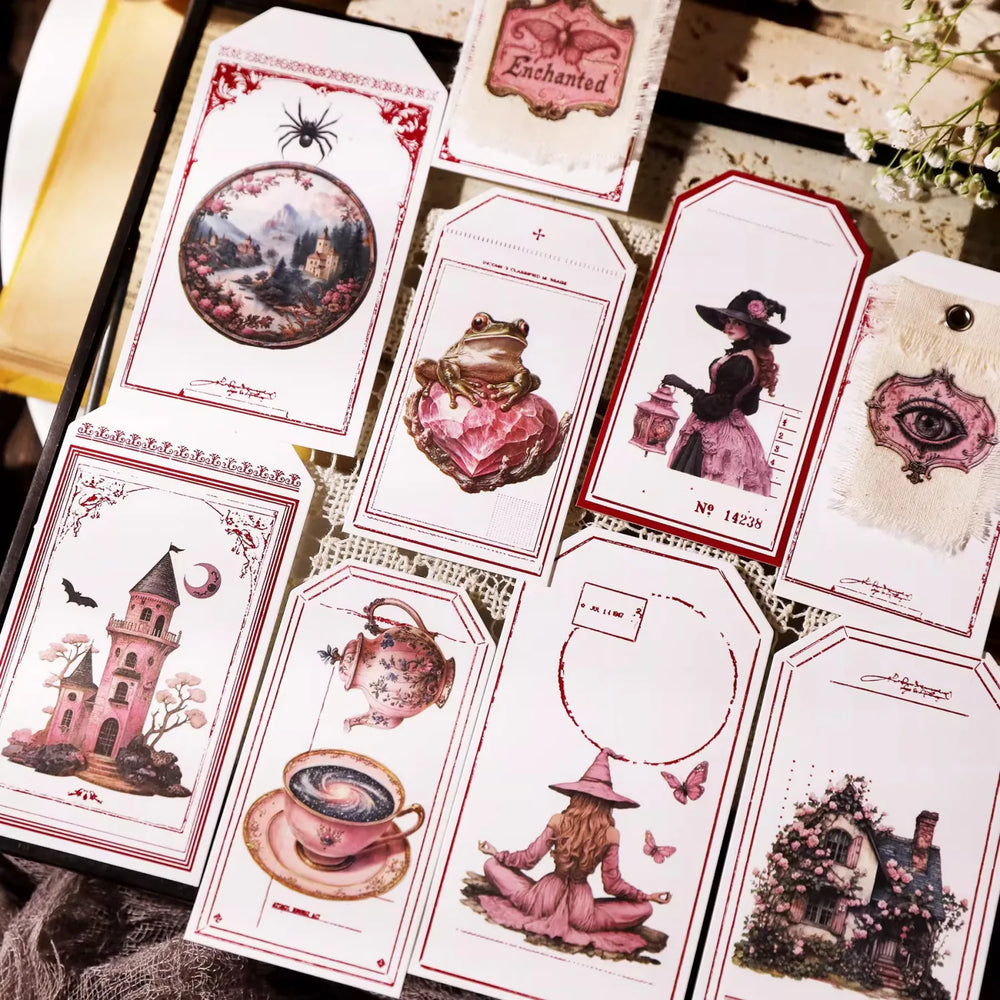 Autocollants à frotter Sorcière Rose | Scrapbooking Magique