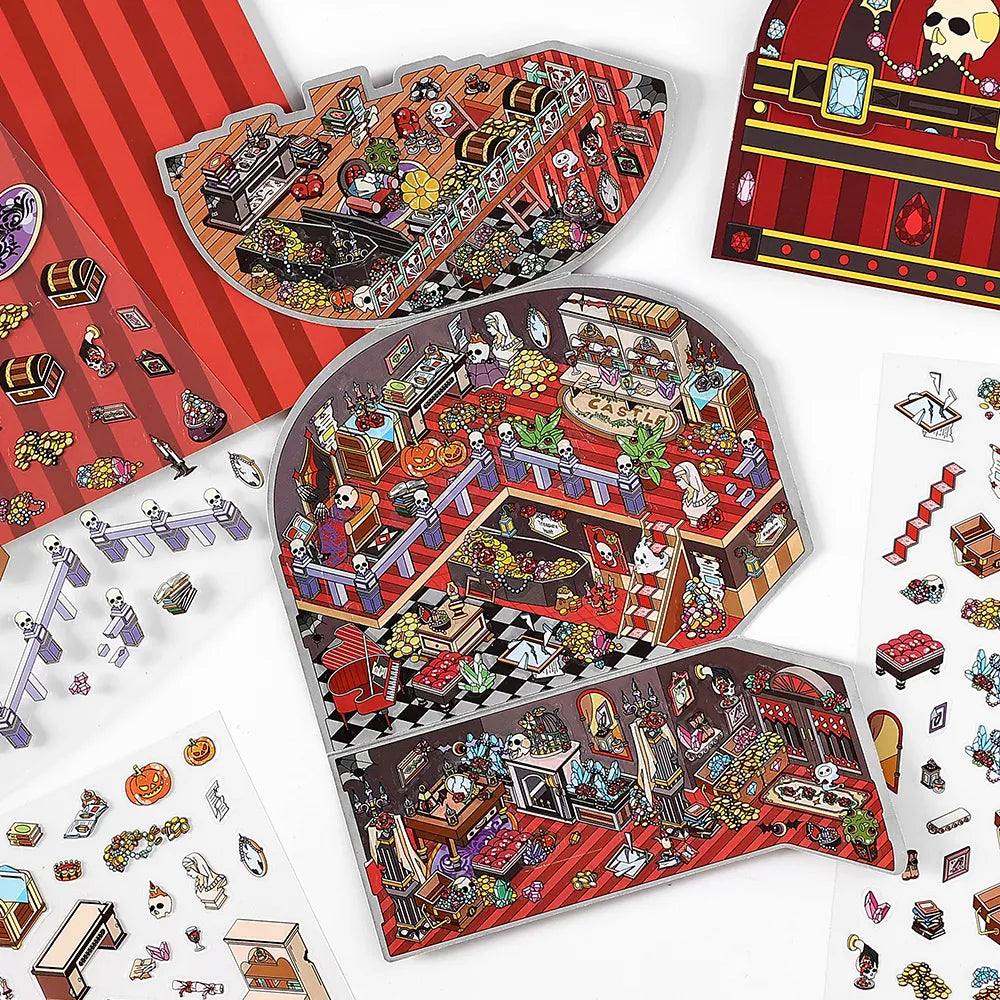 Set d’autocollants Scène Trésor de Pirate