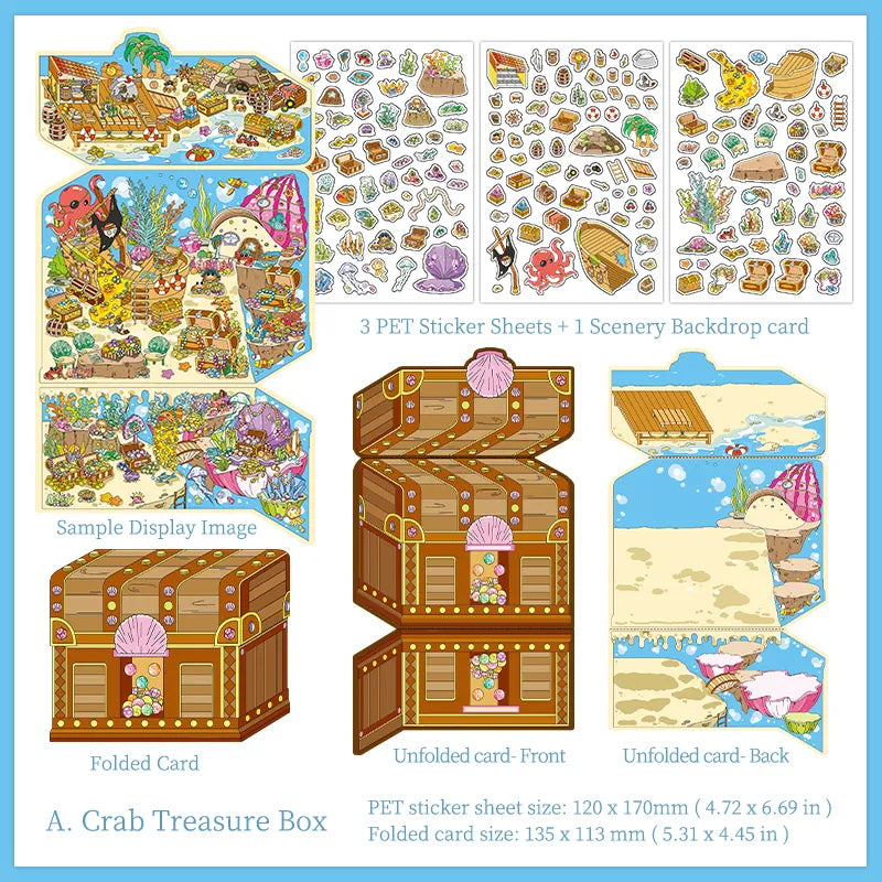 Set d’autocollants Scène Trésor de Pirate