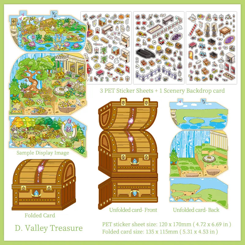 Set d’autocollants Scène Trésor de Pirate