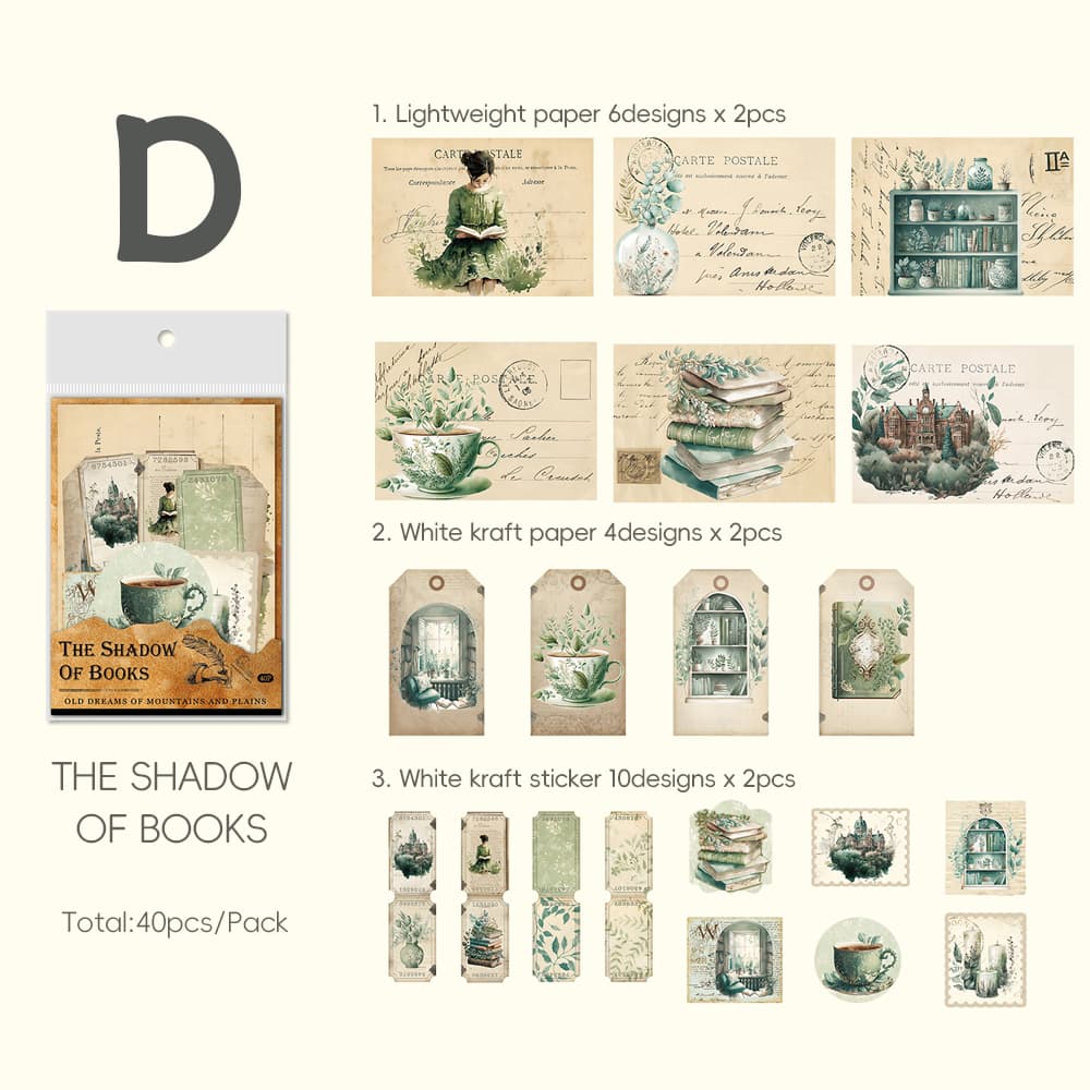 Kit d'autocollants en papier pour scrapbooking vintage à motif de plantes et de papillons