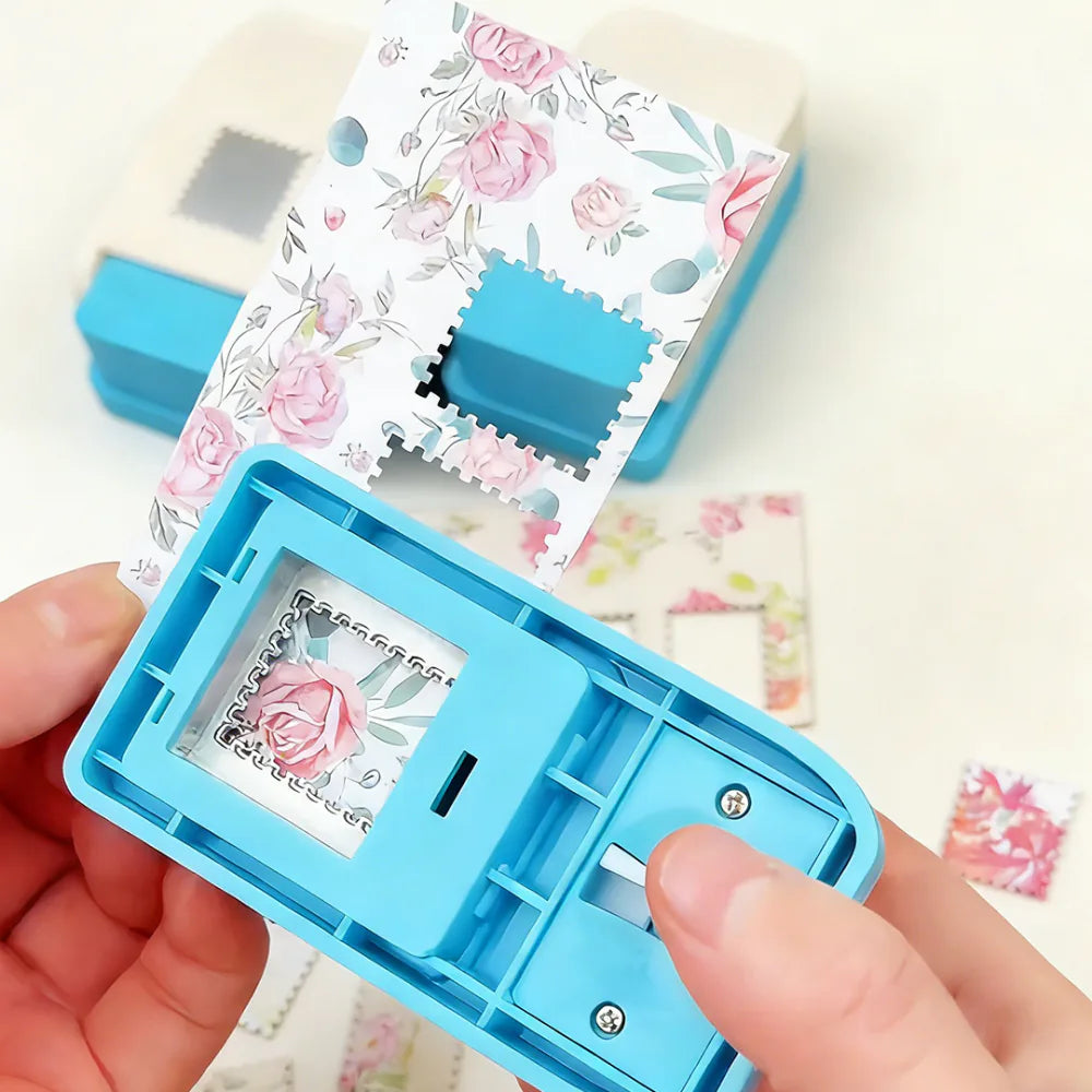 Postage Stamp Embossing Punch – Paper Craft Tool for Journaling Scrapbooking & Card Making