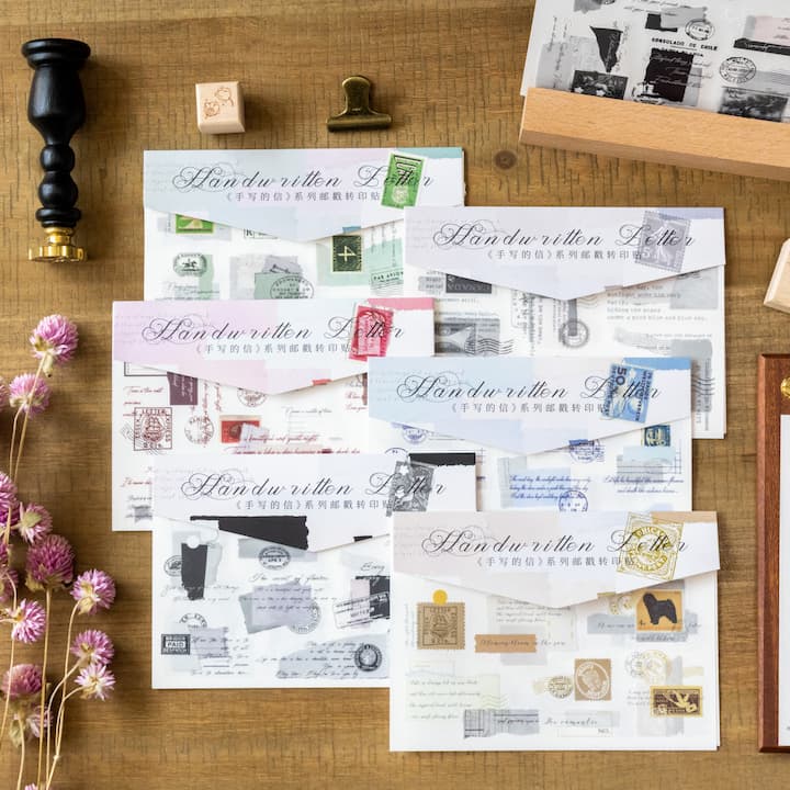 Postmark And Handwritten Letter Rub-on Stickers
