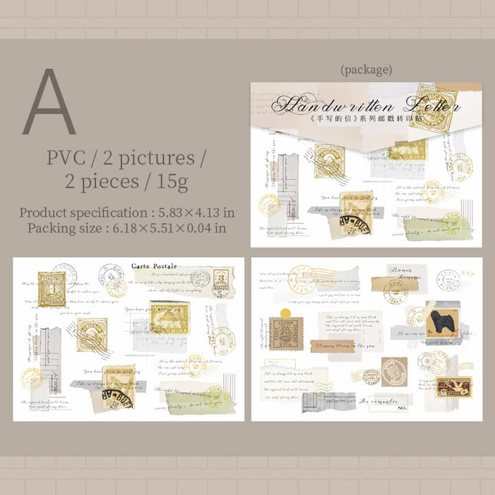 Postmark And Handwritten Letter Rub-on Stickers