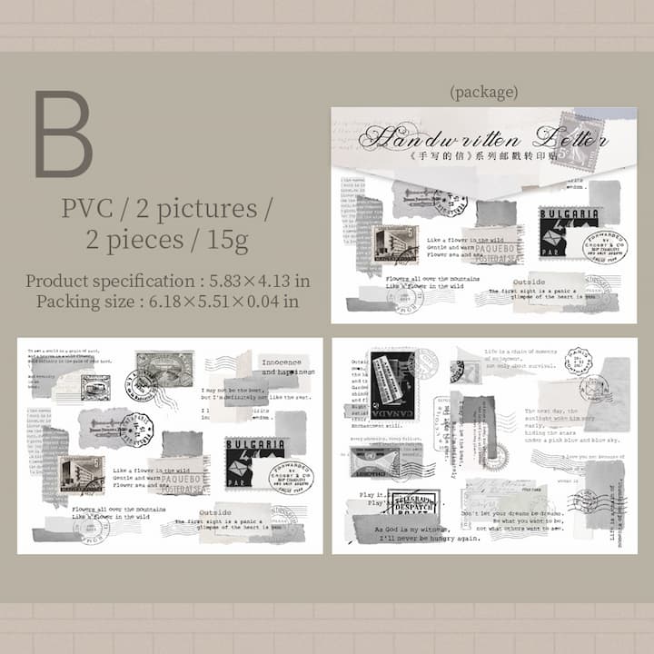 Postmark And Handwritten Letter Rub-on Stickers