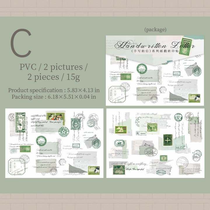 Postmark And Handwritten Letter Rub-on Stickers