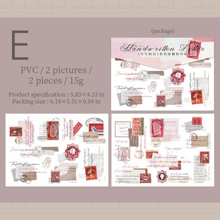 Postmark And Handwritten Letter Rub-on Stickers