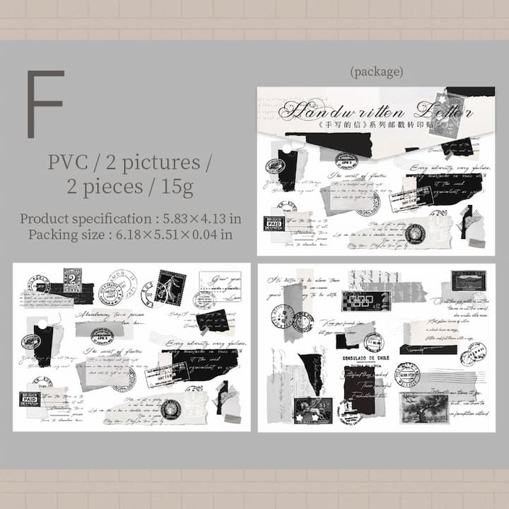 Postmark And Handwritten Letter Rub-on Stickers