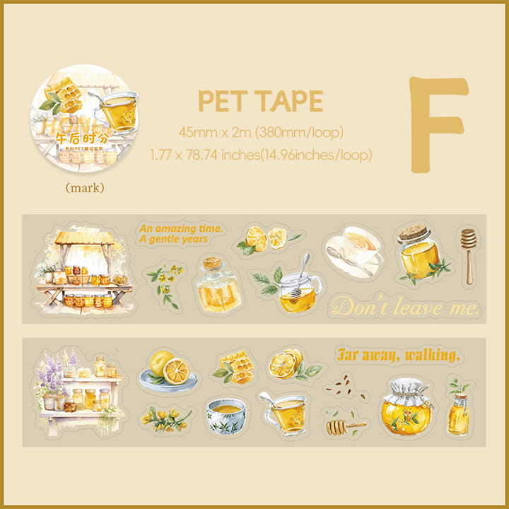 Ruban adhésif PET prédécoupé à thème Dessert Coffee Happy Time