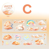 Pre-cut Journaling Watercolor Cloud Rainbow PET Tape