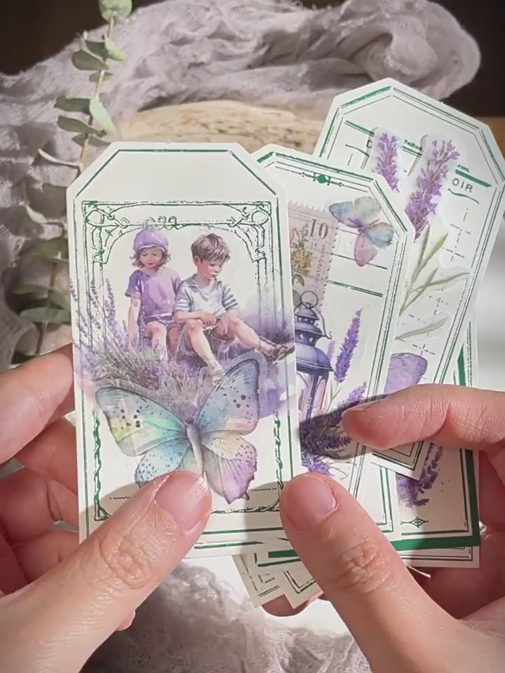 Autocollants Vélin Lavande | Éphéméras pour Journal Intime Mauves