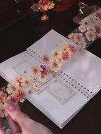 Vintage höstblommig washitejp – brun & beige