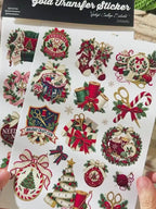 Vintage Needlework Christmas UV DTF Transfers Stickers