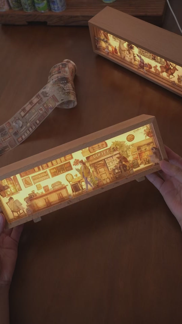 DIY 3D Shadow Box Nachtlicht Set – Holzrahmen mit 3 Acrylschichten für kreative Lichtkunst