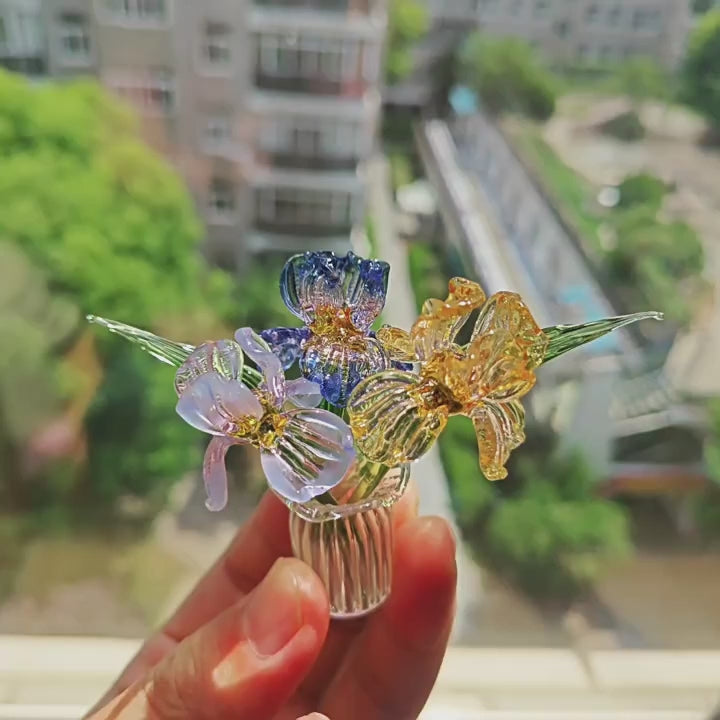 Mini figurines en verre faites à la main – Pivoine Lotus