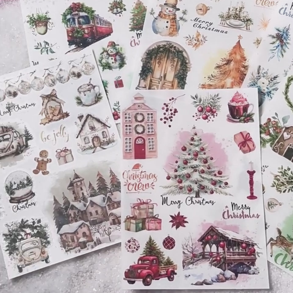 Weihnachts-Rubbelbilder für die Kartenherstellung