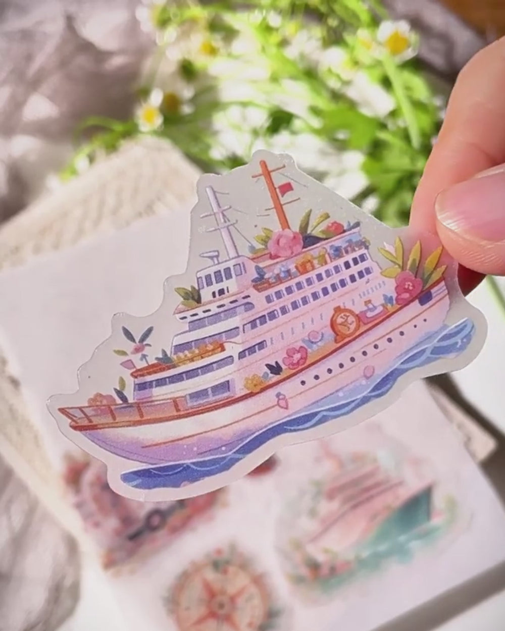 Sommerreise-Pergamentsticker – Ephemera-Sticker