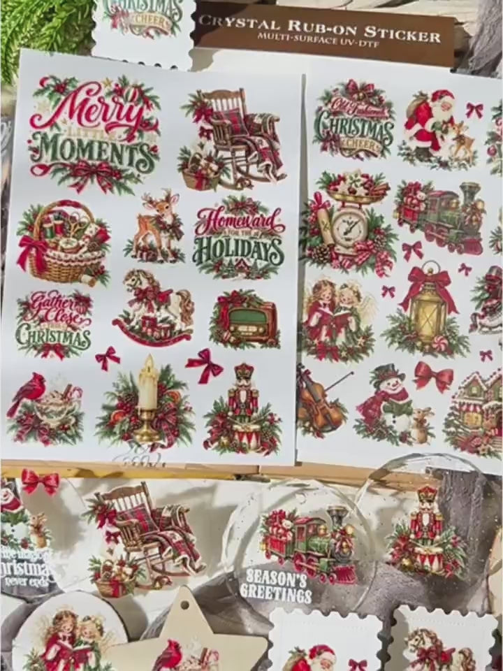 Vintage Christmas UV DTF Transfer Stickers