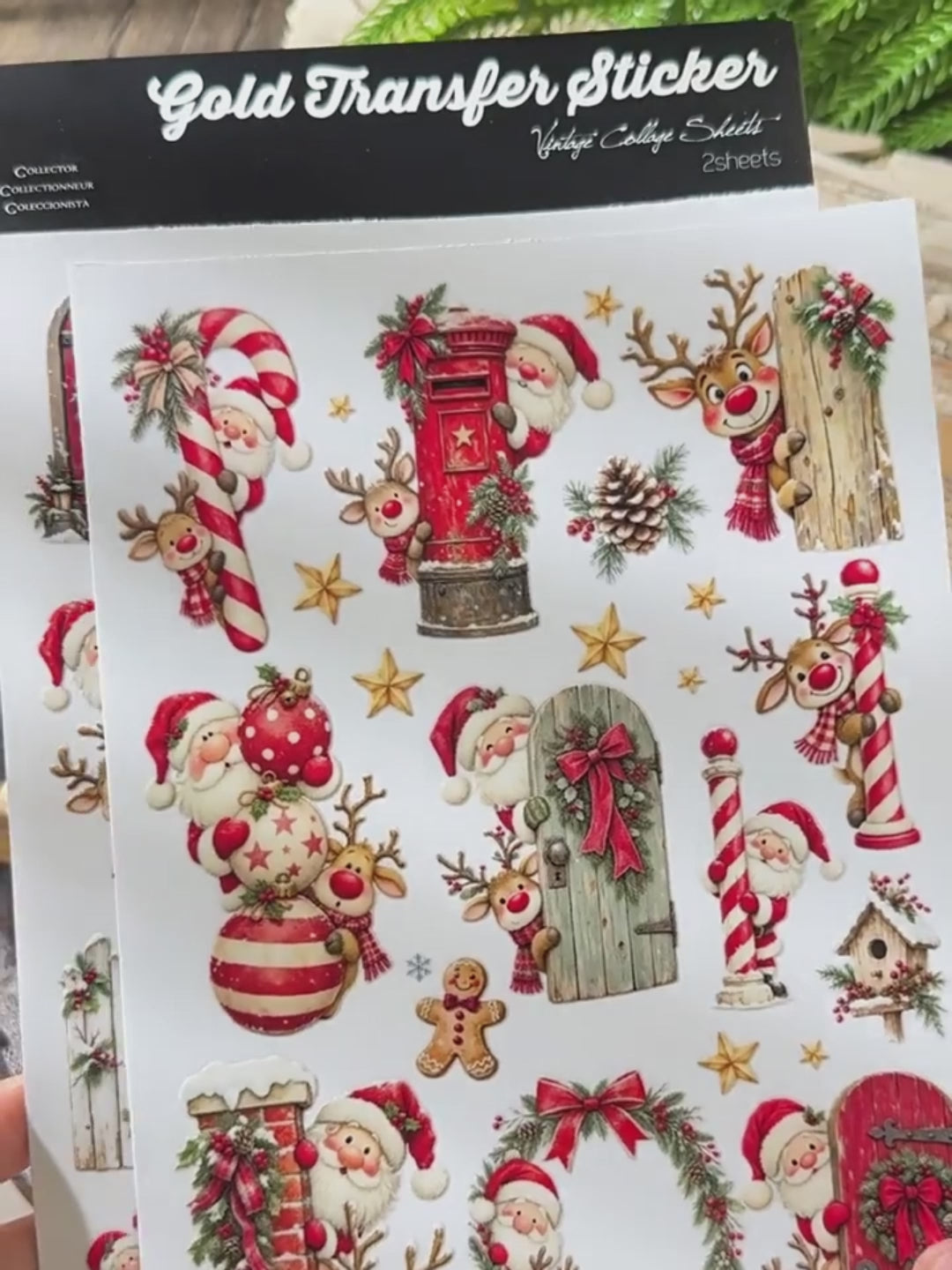 Cute Christmas Peekaboo UV DTF Transfer Stickers