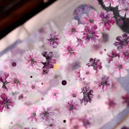 Purple Floral Washi Tape PET Tape Journaling Tape