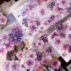 Purple Floral Washi Tape PET Tape Journaling Tape