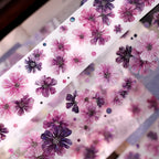 Purple Floral Washi Tape PET Tape Journaling Tape