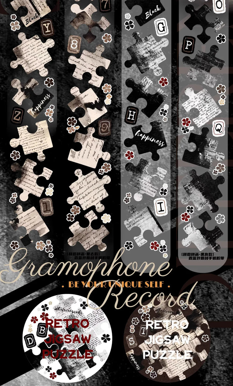 Puzzle Die Cut PET Washi Tape | Die Cut Sticker Style Journaling Ephemera