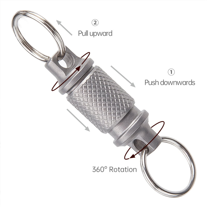 Quick Release Rotatable Mini Titanium Keychain
