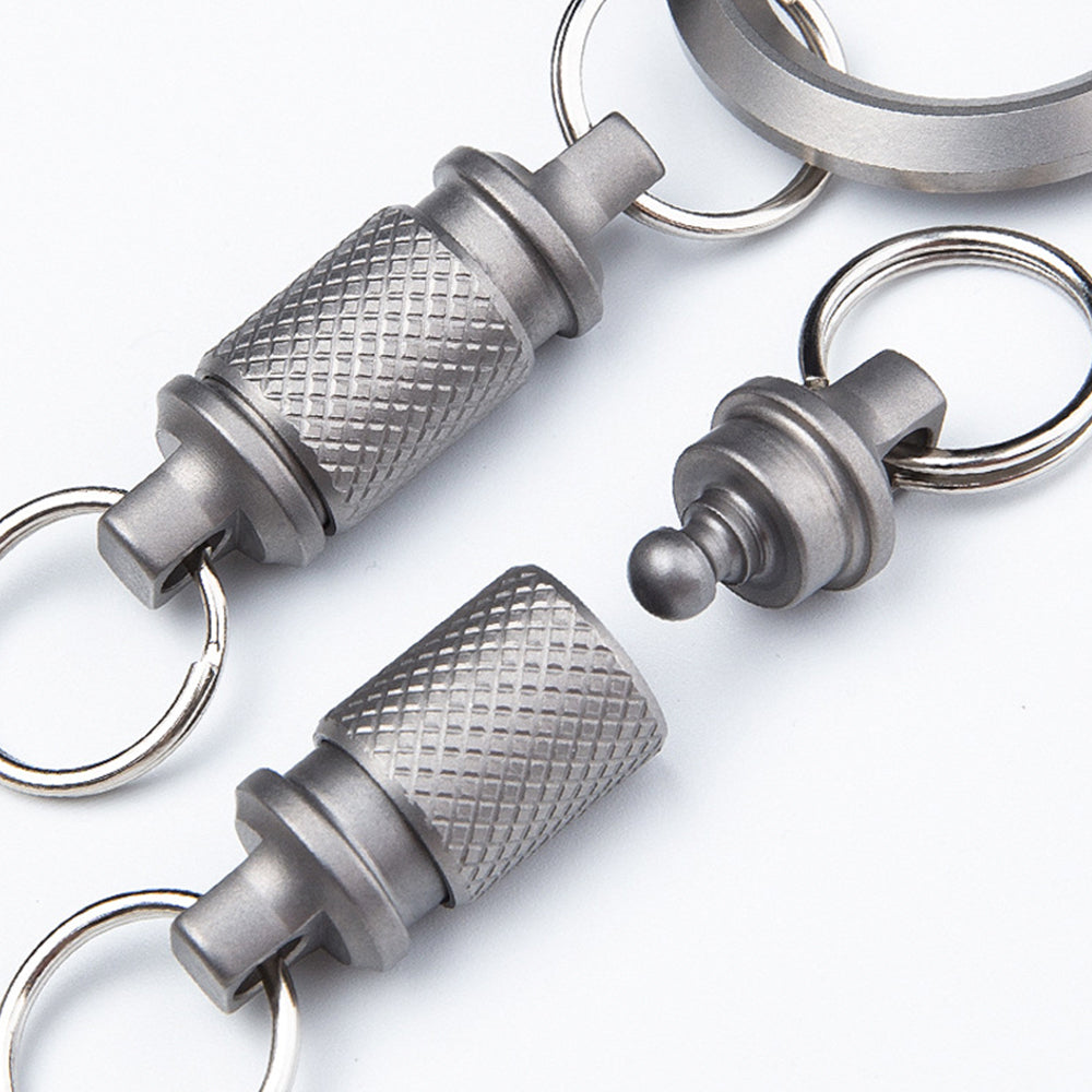 Quick Release Rotatable Mini Titanium Keychain