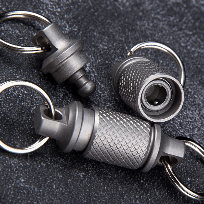 Quick Release Rotatable Mini Titanium Keychain