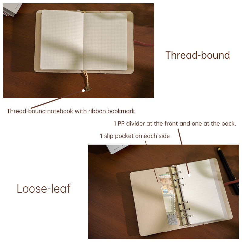 Carnet de notes rétro avec couverture en tissu et broderie faite à la main Motif lapin