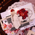 Rotes Blumen-Stanz-Washi- & PET-Klebeband