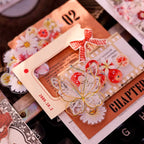 Rotes Blumen-Stanz-Washi- & PET-Klebeband